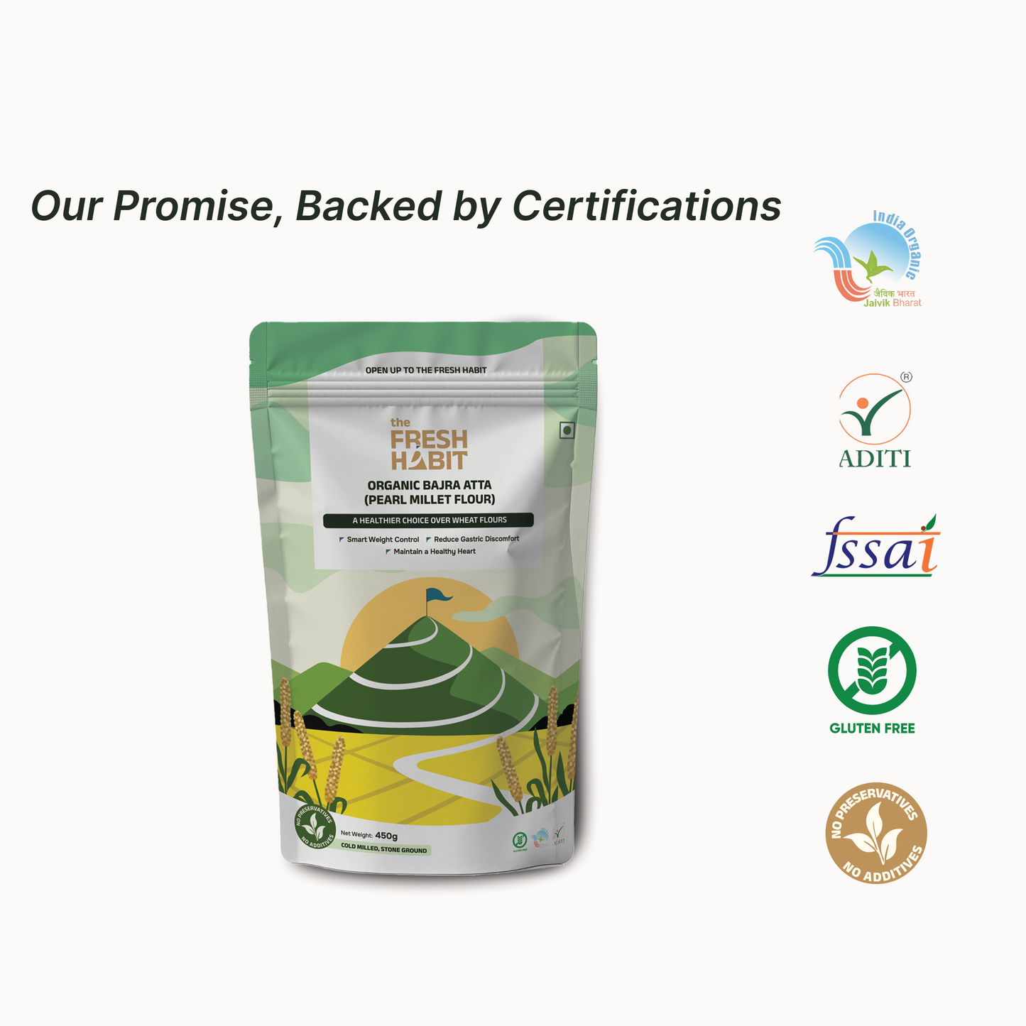 Organic Bajra Atta (Pearl Millet Flour) 450g
