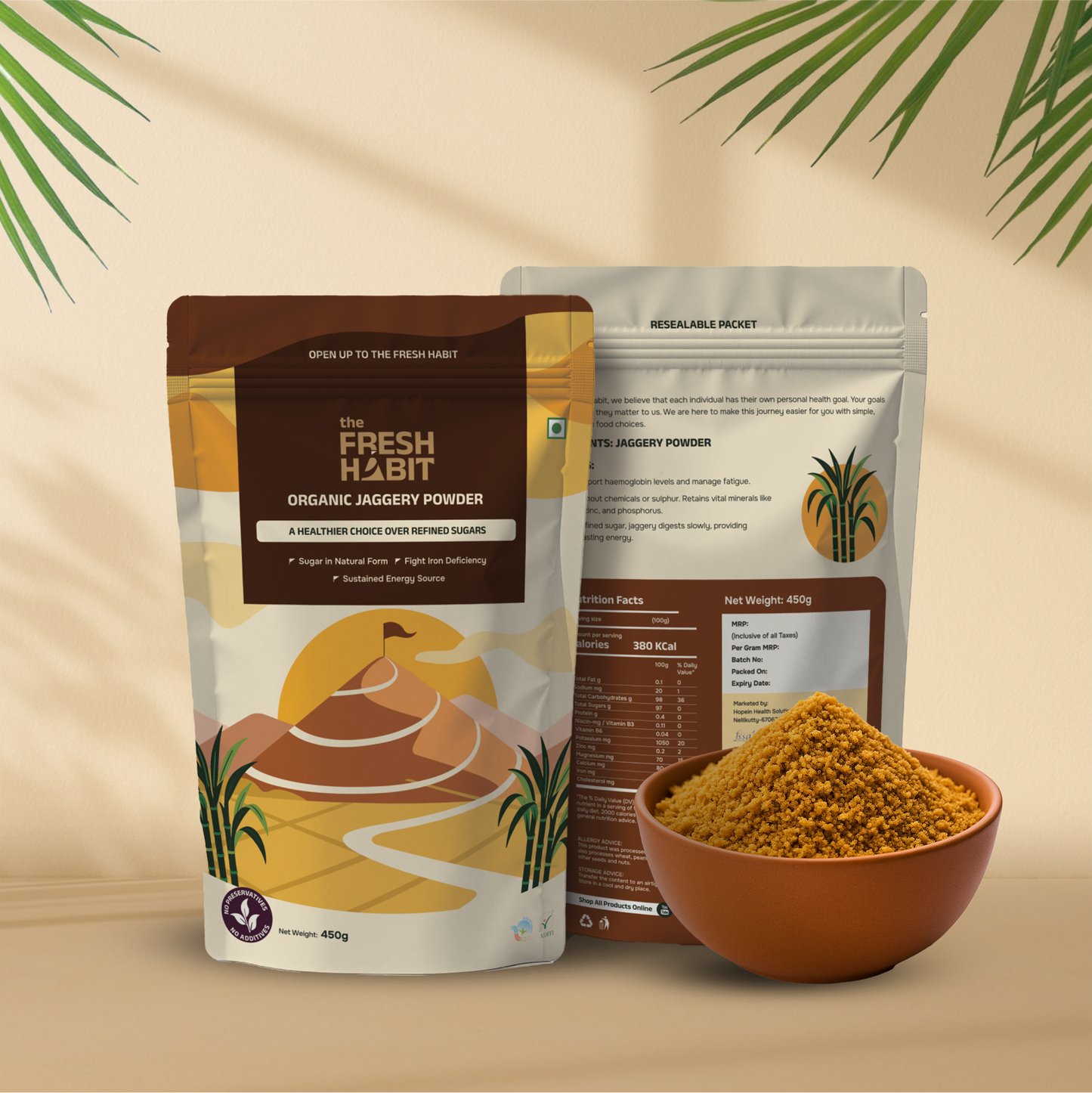 Organic Jaggery Powder 450g