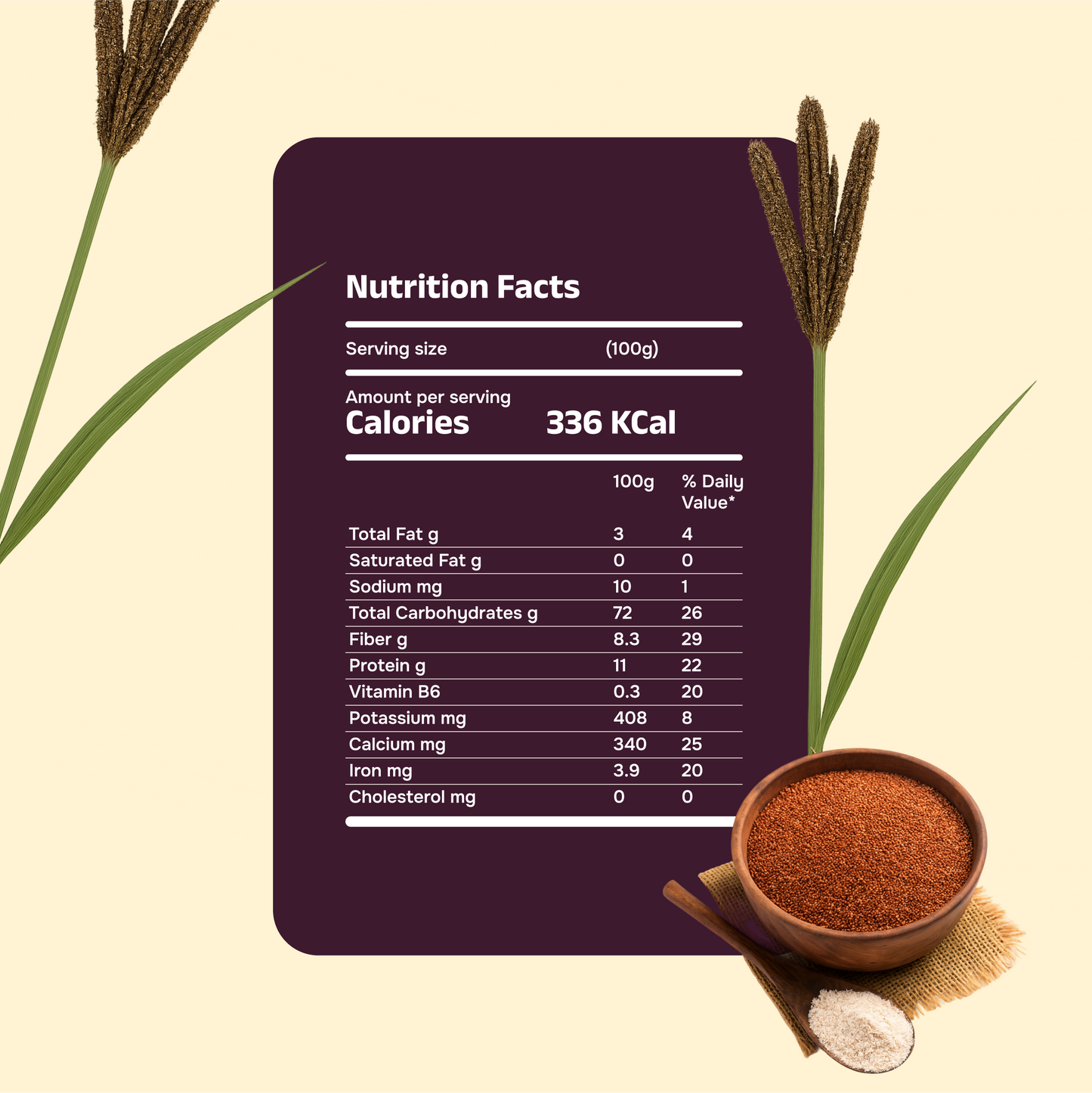 Organic Ragi Atta (Finger Millet Flour) 450g