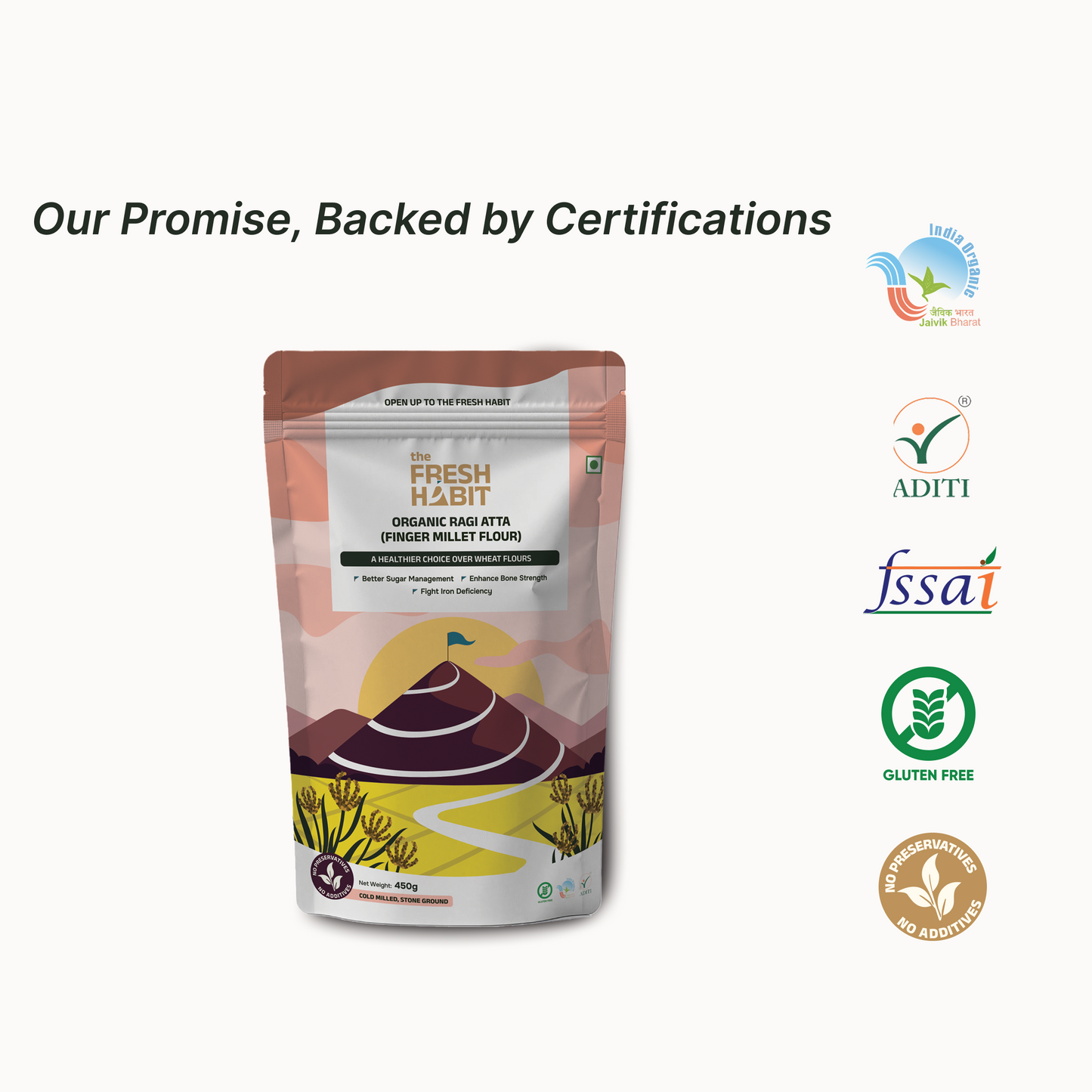 Organic Ragi Atta (Finger Millet Flour) 450g