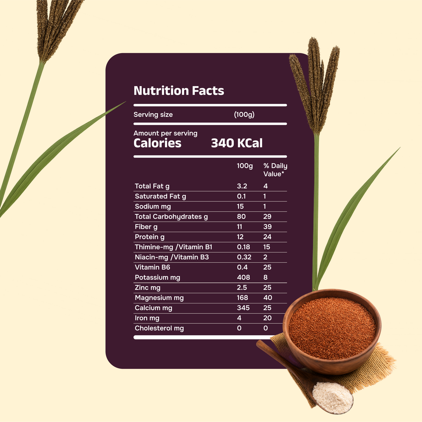 Organic Sprouted Ragi Flour 450g