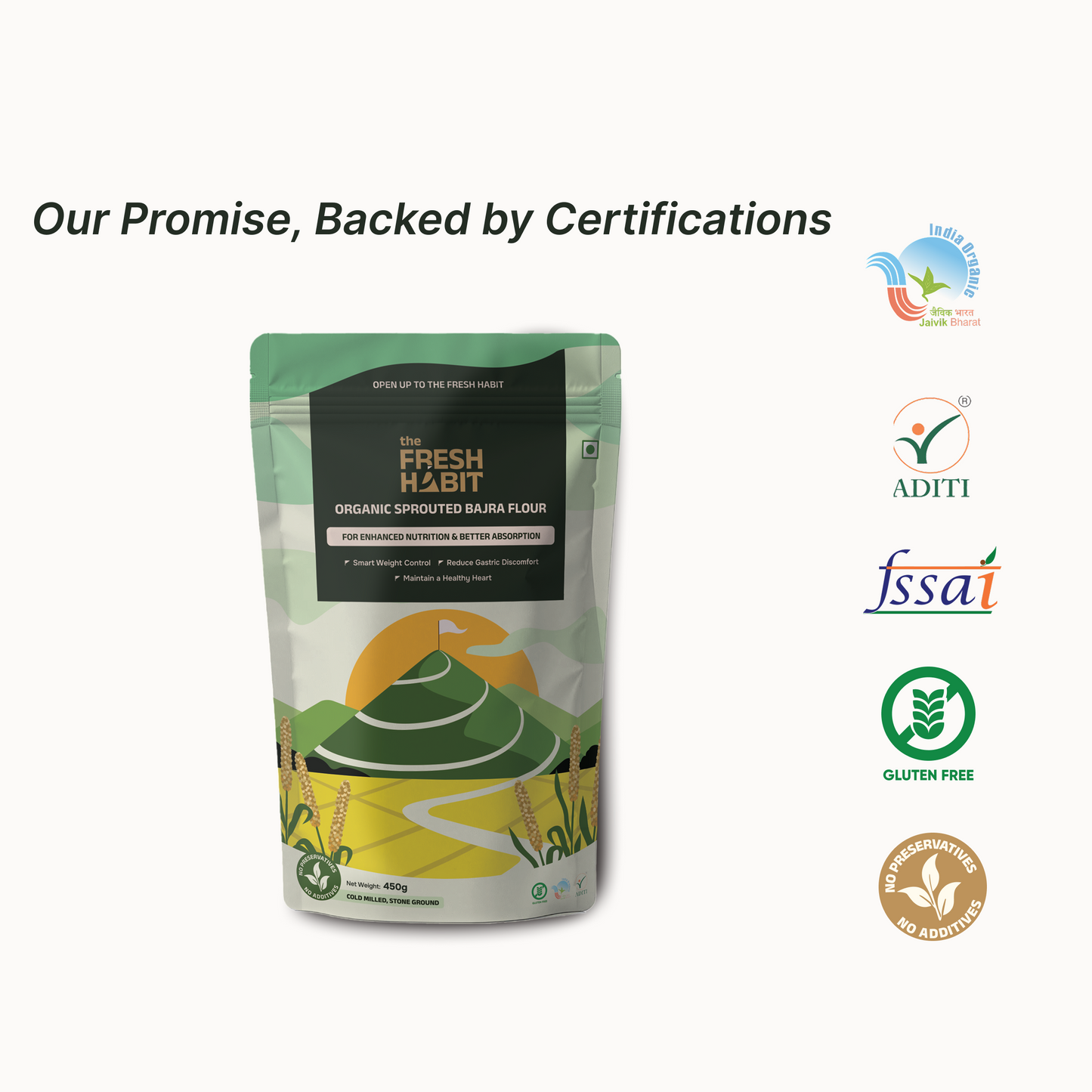 Organic Sprouted Bajra Flour 450g