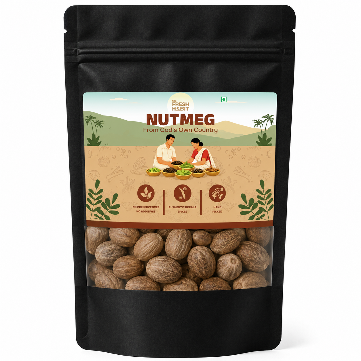 Premium Whole Nutmeg | Sourced from Kerala | 50g