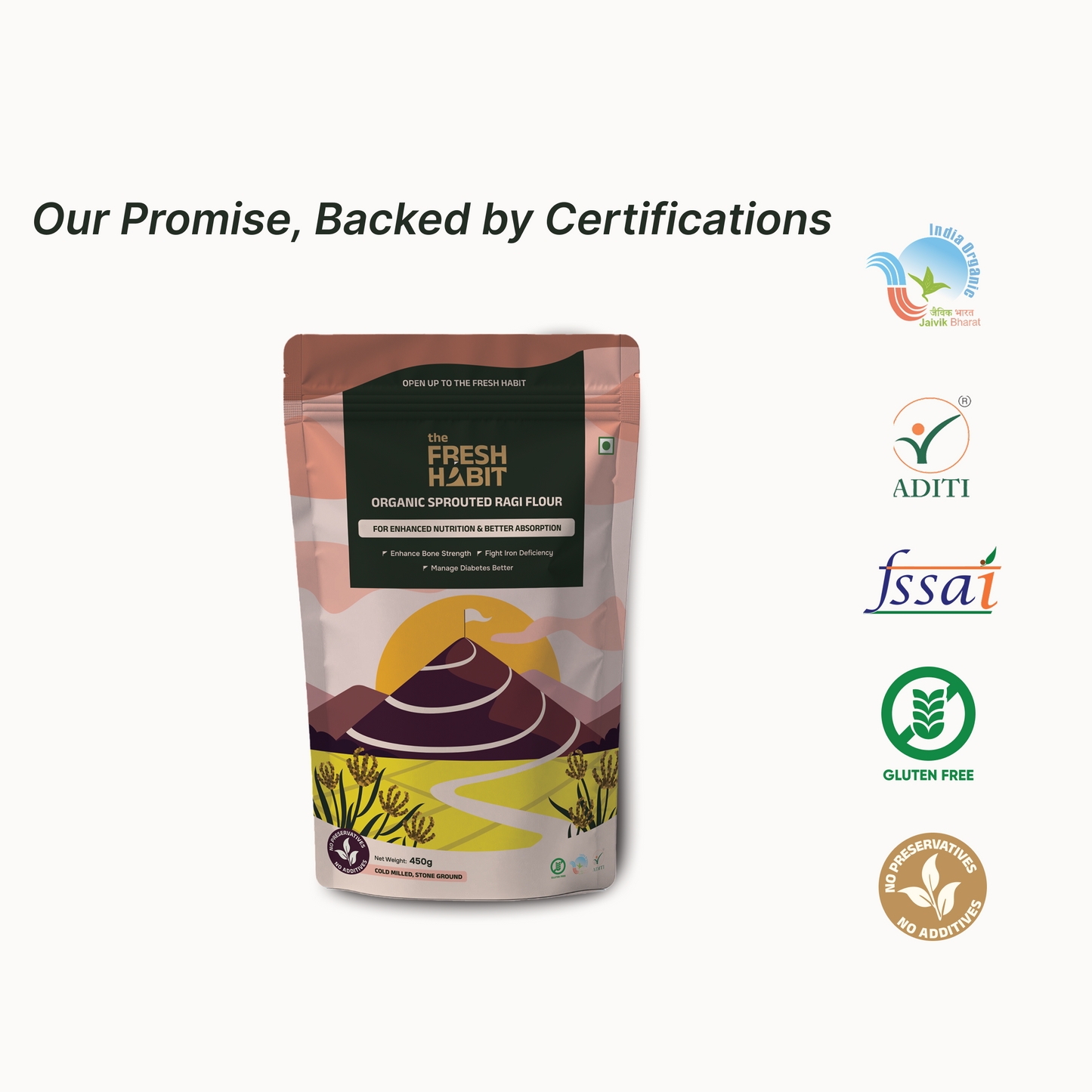 Organic Sprouted Ragi Flour 450g